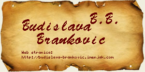 Budislava Branković vizit kartica